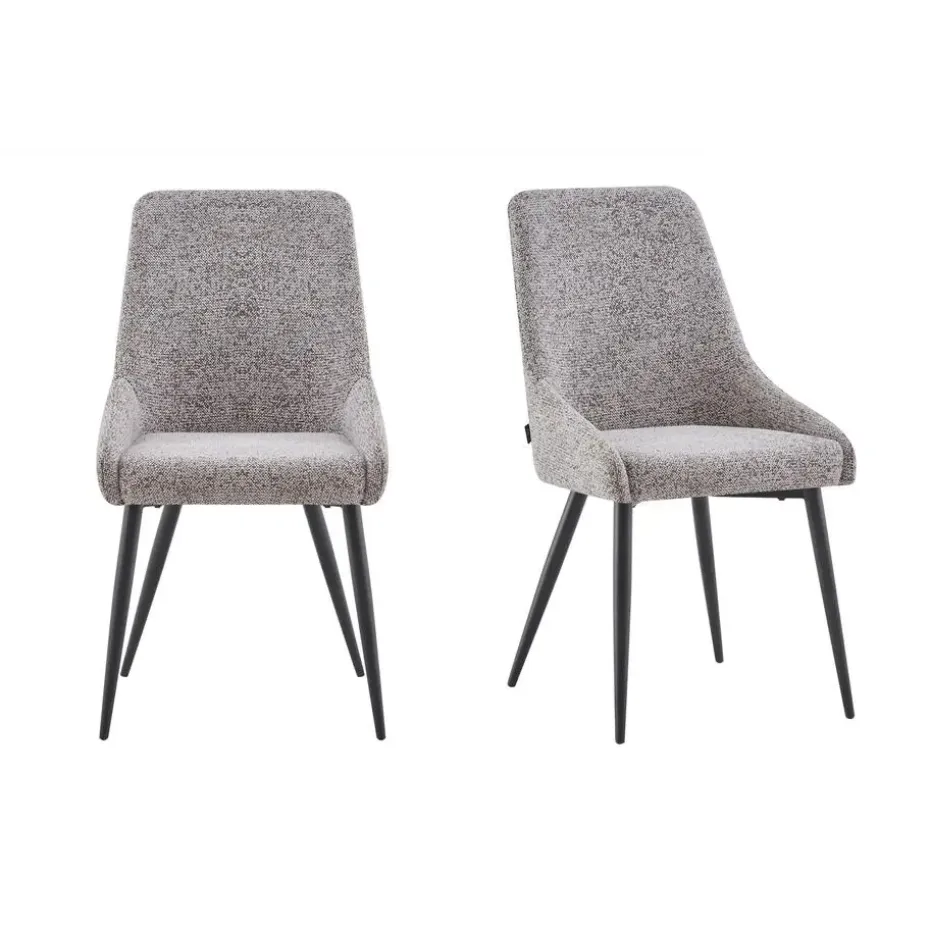 Eetkamerstoelen set van 2 - Oscar - Bruin - Stof