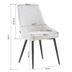 Eetkamerstoelen set van 2 - Oscar - Bruin - Stof