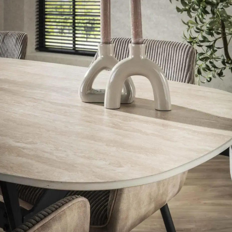 Eetkamertafel Keramiek - 180x90x76cm - Deens Ovaal - Ceramic