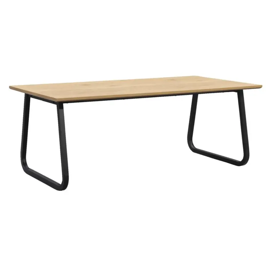 Eettafel Brigitte rechthoekig - naturel/zwart - 180x90 cm