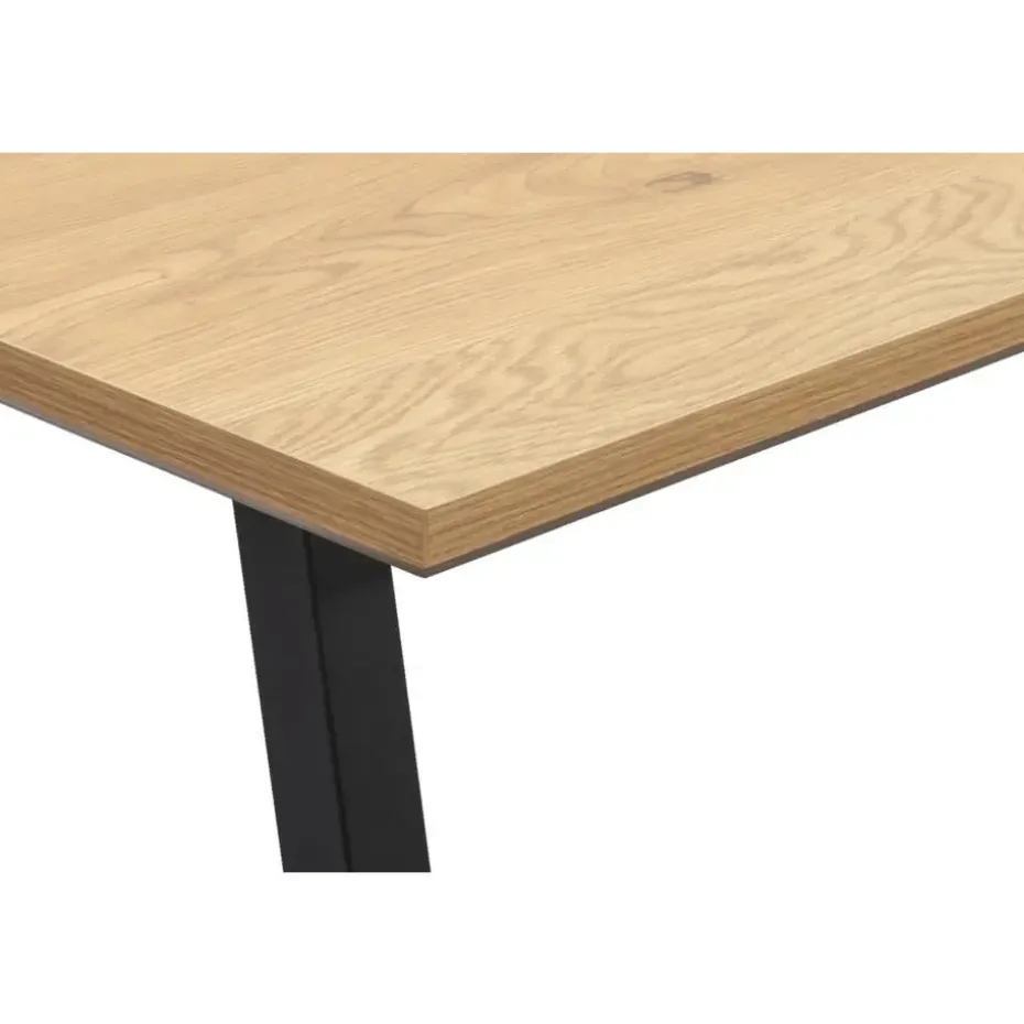 Eettafel Brigitte rechthoekig - naturel/zwart - 180x90 cm