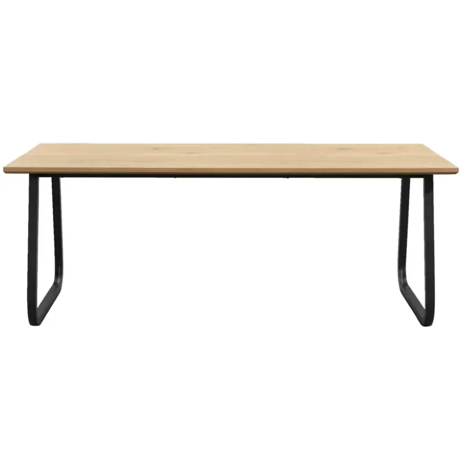 Eettafel Brigitte rechthoekig - naturel/zwart - 200x100 cm