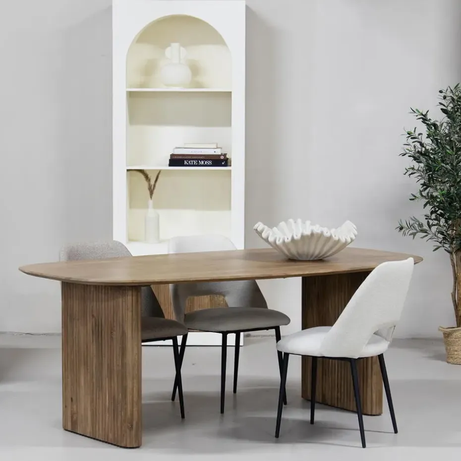 Eettafel Deens Ovaal - Naturel Mangohout - 240x100x76cm - Juro