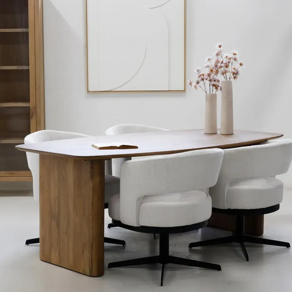 Eettafel Deens Ovaal - Naturel Mangohout - 200x100x75cm - Dai