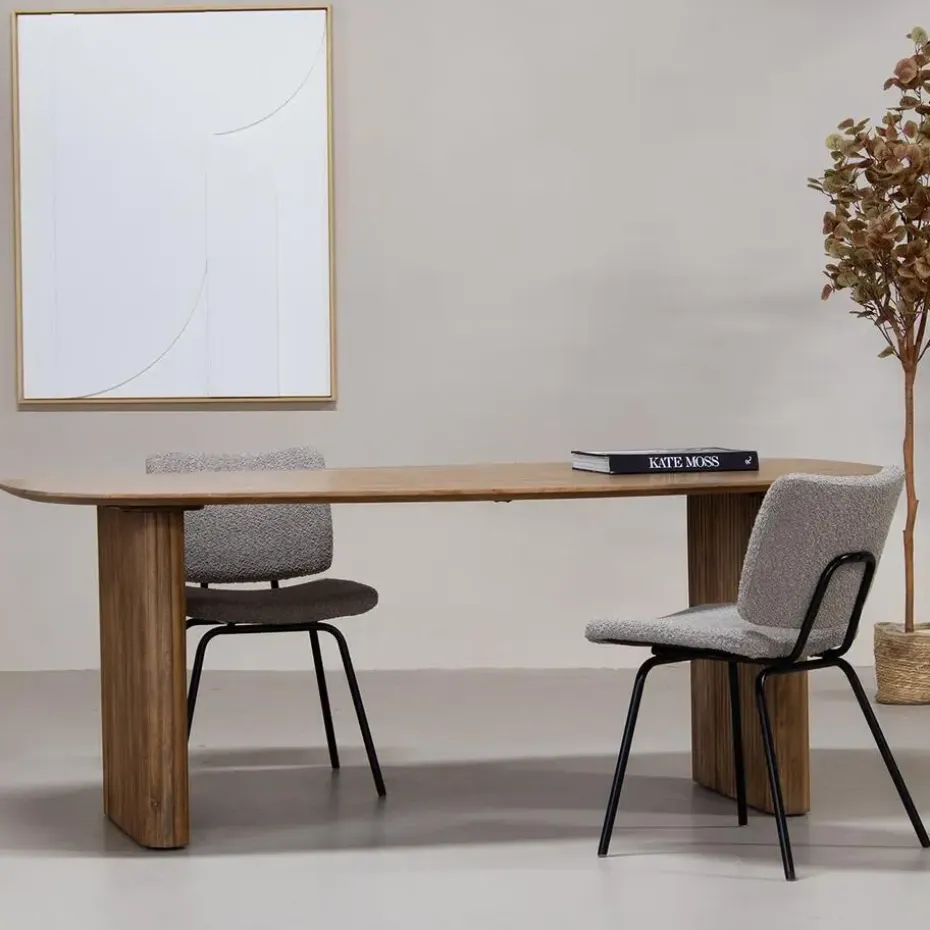 Eettafel Deens Ovaal - Naturel Mangohout - 200x100x75cm - Dai