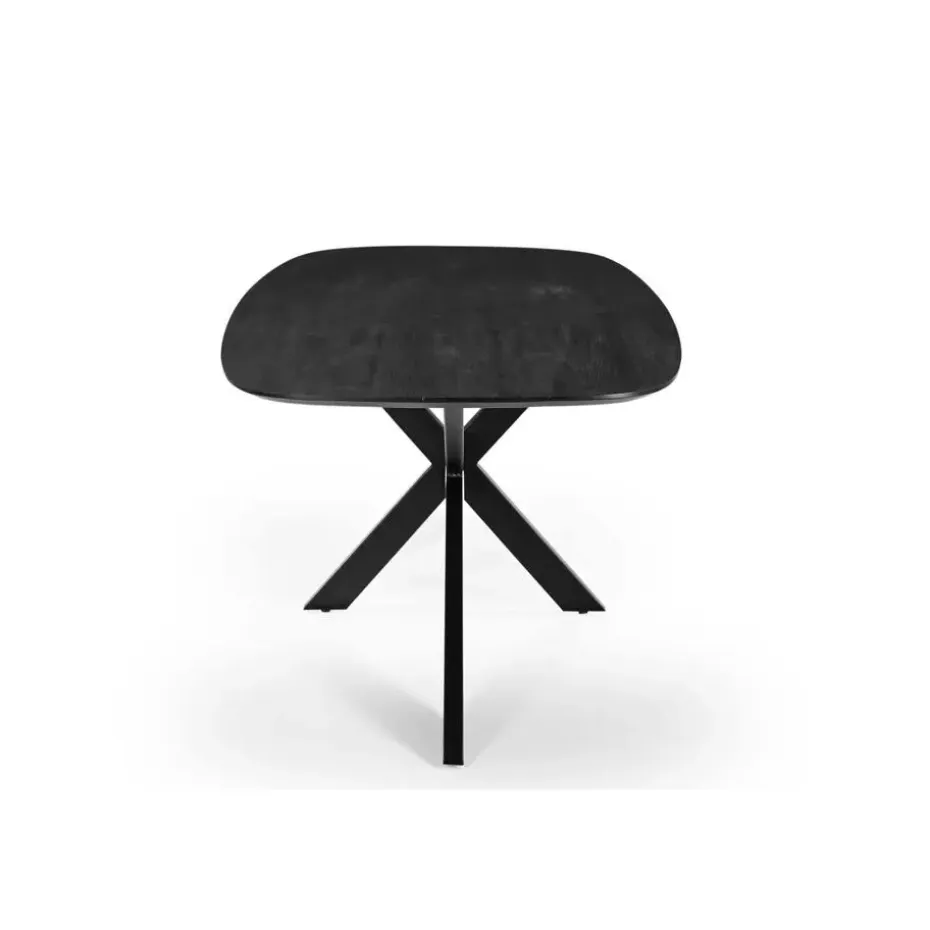 Eettafel Deens Ovaal - Zwart - Mangohout - 240 cm - Tafel Jordan