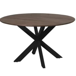 Eettafel Deens Ovaal Bruin/Zwart - 130x130x76cm - Madison