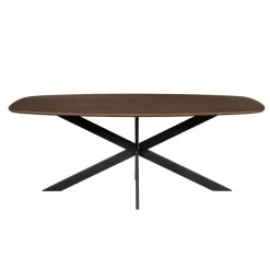Eettafel Deens Ovaal Bruin Hout - 180x90x76cm - Ferris