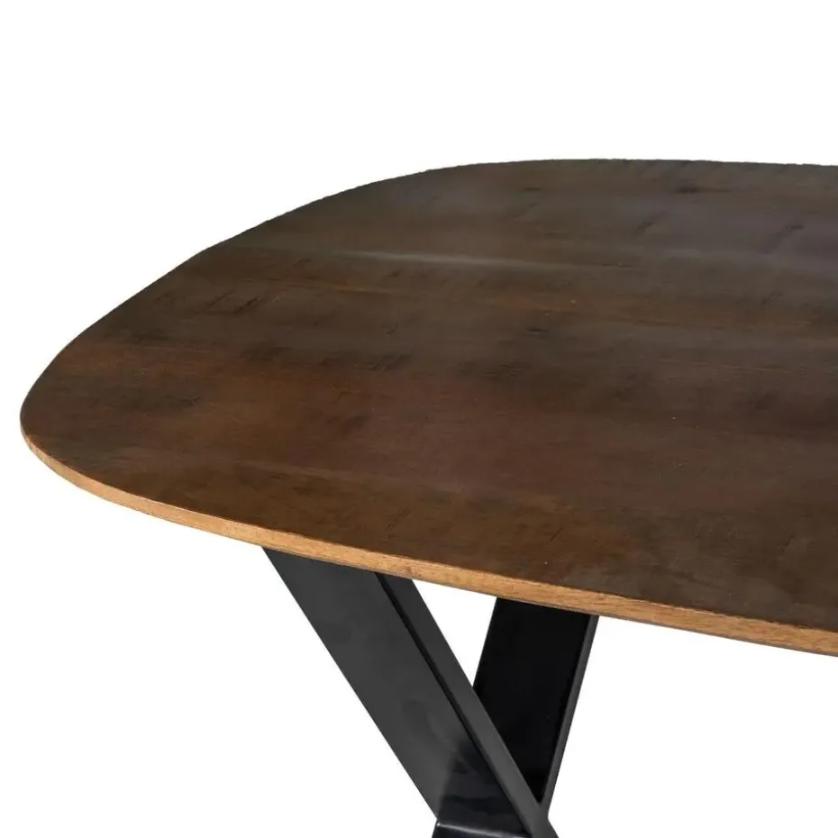 Eettafel Deens Ovaal 200cm - Bruin - Mangohout - Tafel Gordon