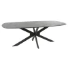 Eettafel Deens Ovaal 215cm - Zwart Marmerlook - 6-8 Personen