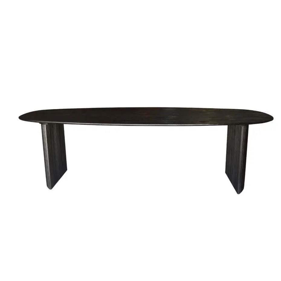 Eettafel Deens Ovaal 220cm - Zwart Mangohout - Feline