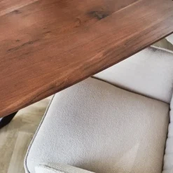 Eettafel deens ovaal Paris walnoot finish 220x100 cm - Hout - Bruin