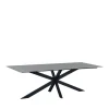 Eettafel Edin 230x100 cm marmerlook grijs - Stoneware - Grijs