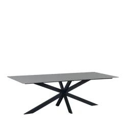 Eettafel Edin 230x100 cm marmerlook grijs - Stoneware - Grijs