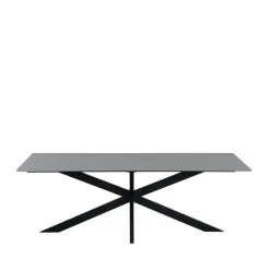 Eettafel Edin 230x100 cm marmerlook grijs - Stoneware - Grijs