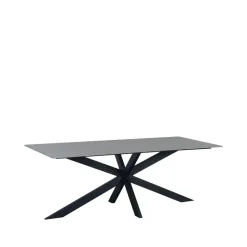 Eettafel Edin 230x100 cm marmerlook grijs - Stoneware - Grijs