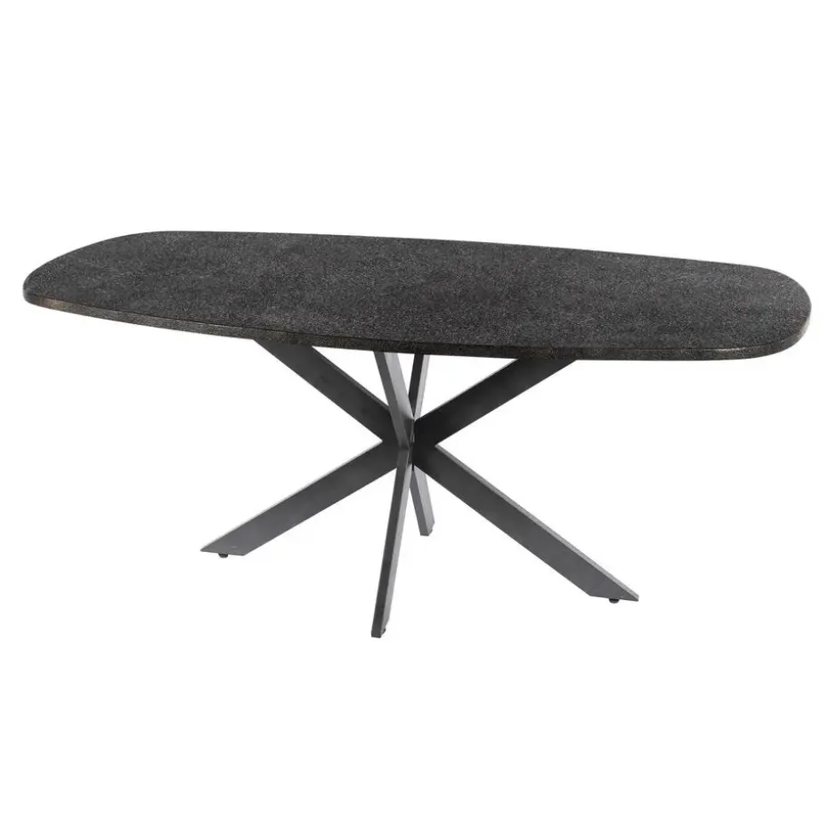 Eettafel Grijs Staal - 215x105x77cm - Metallic