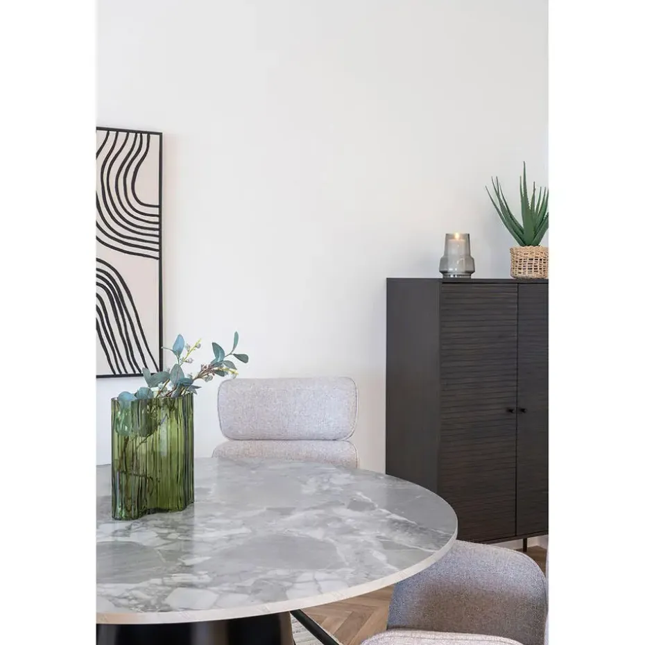 Eettafel Grijs/Zwart - Rond - 120x120x75cm - Brito