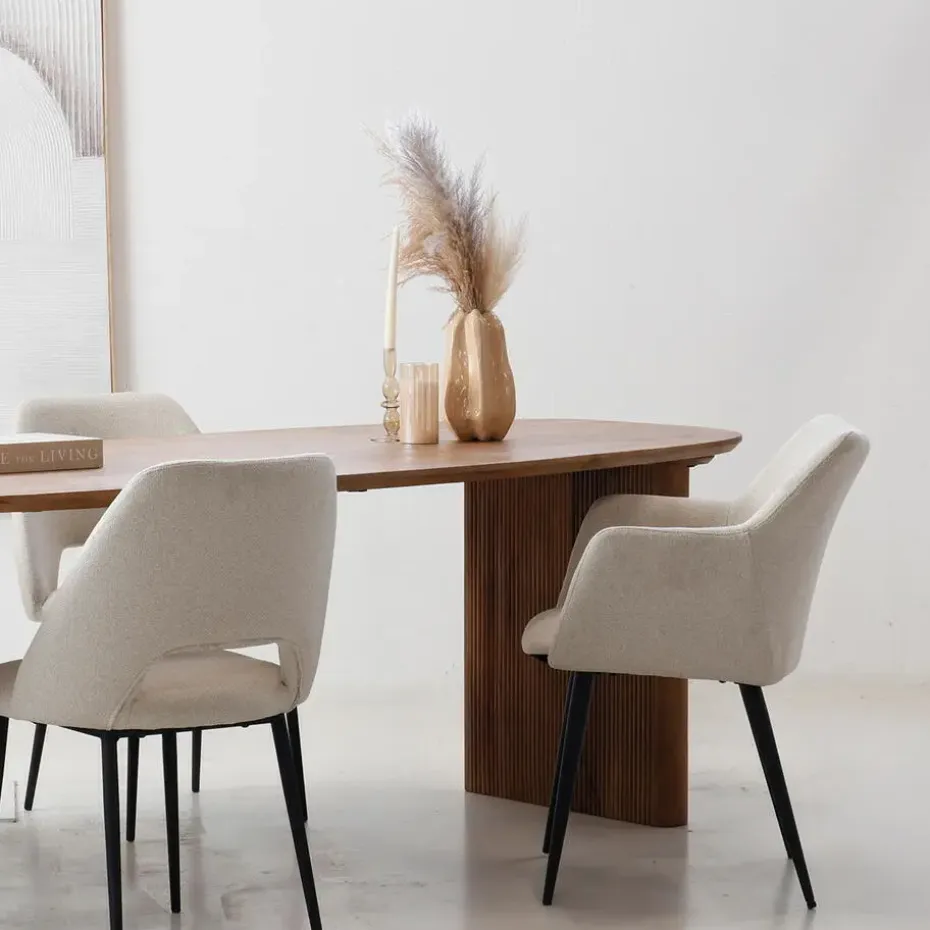 Eettafel Naturel Mangohout - 4-6 Personen - 180x90x76cm - Aya