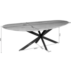 Eettafel Organisch Bruin Eikenhout - 210x98x76cm - Cloud