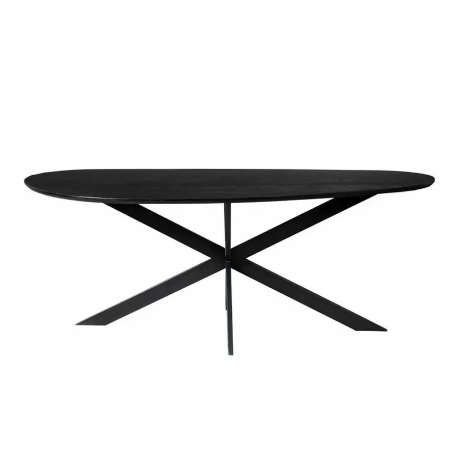 Eettafel Organisch Zwart Hout - 180x84x76cm - Cloud