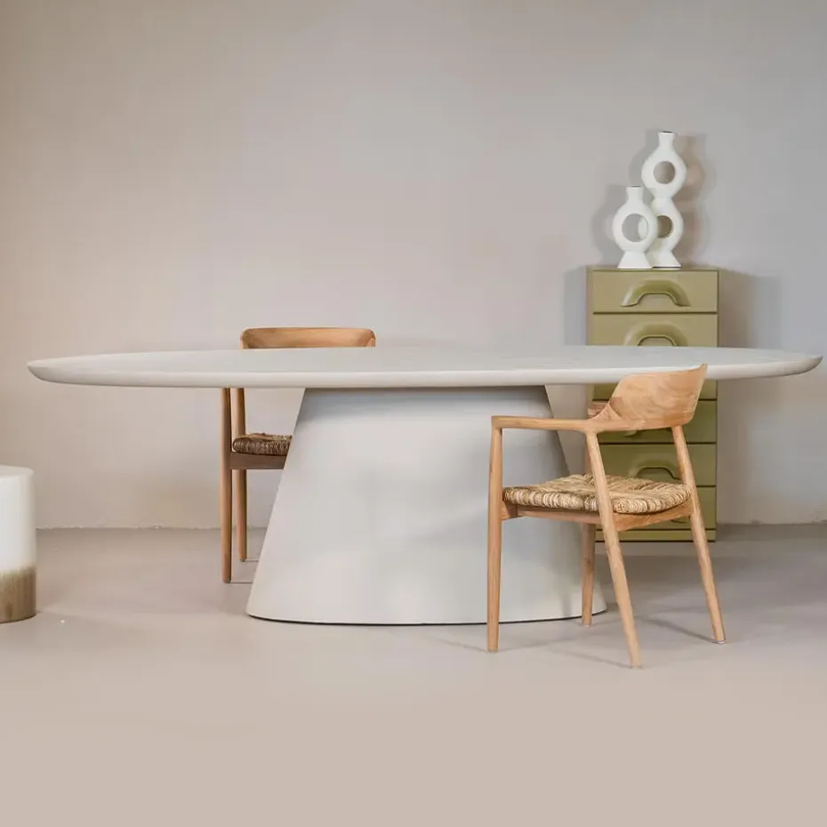 Eettafel Ovaal 160cm - Beige Eco Composiet - Cleo