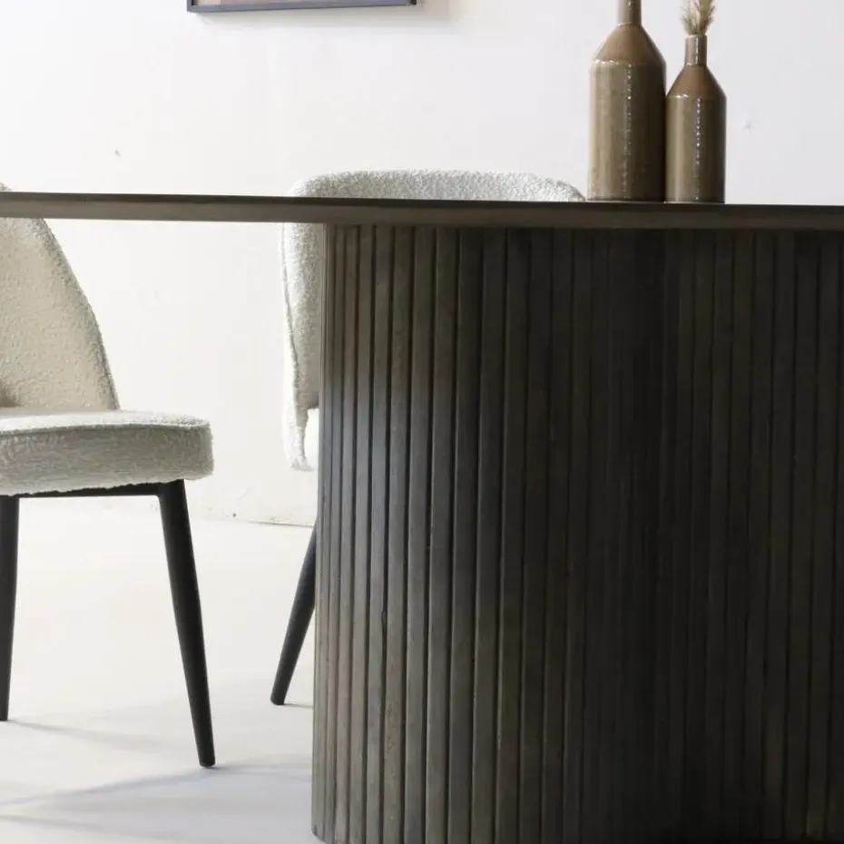 Eettafel Ovaal 240cm - Bruin - Hout - Eettafel Ava