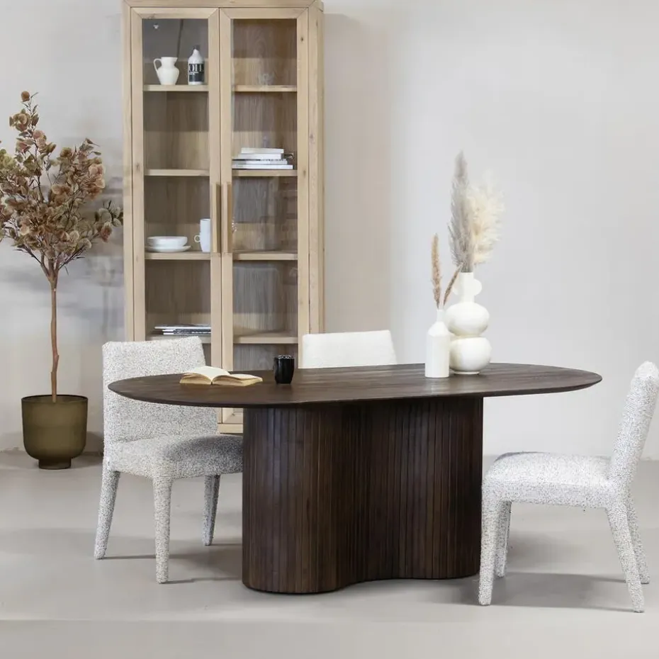 Eettafel Ovaal 240cm - Donkerbruin - Hout - Tafel Ava