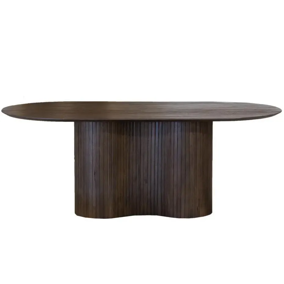 Eettafel Ovaal 240cm - Donkerbruin - Hout - Tafel Ava