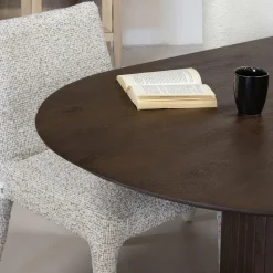 Eettafel Ovaal 240cm - Donkerbruin - Hout - Tafel Ava