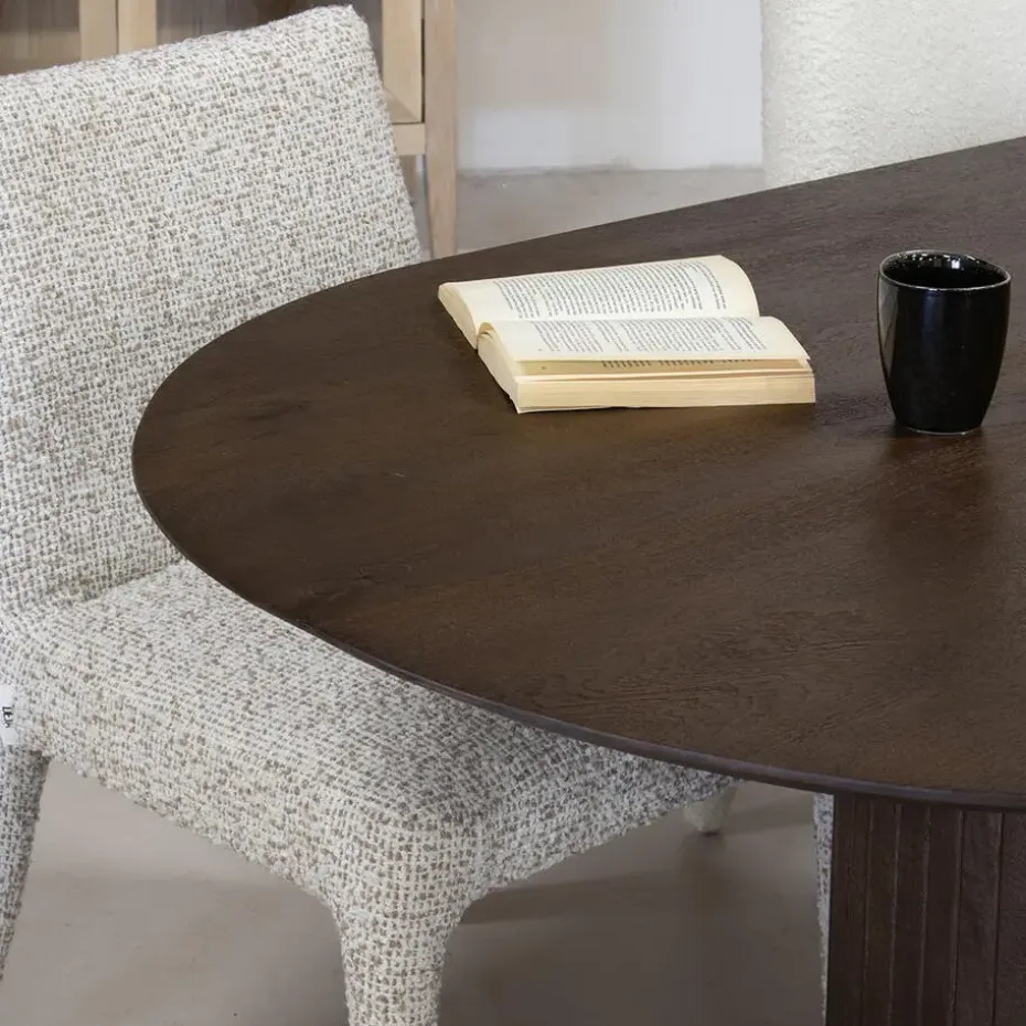 Eettafel Ovaal 240cm - Donkerbruin - Hout - Tafel Ava