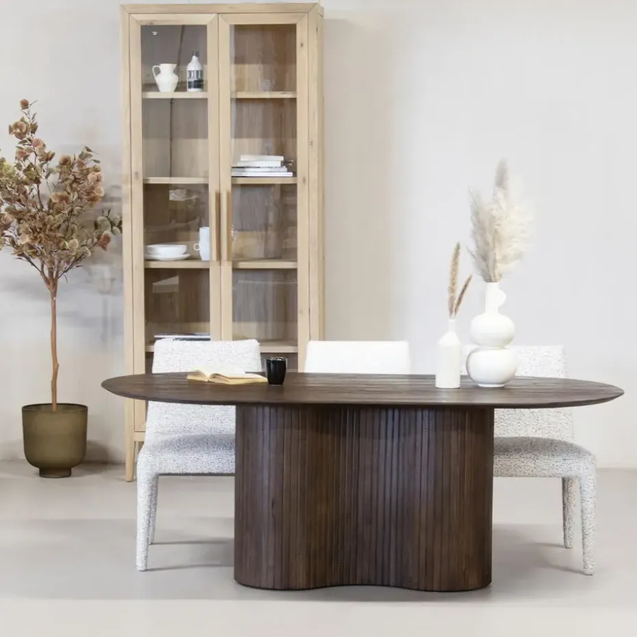 Eettafel Ovaal 240cm - Donkerbruin - Hout - Tafel Ava