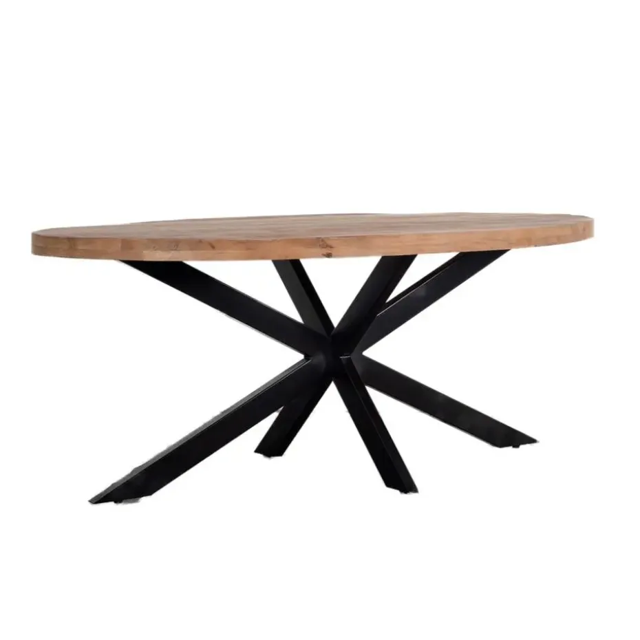 Eettafel Ovaal 220cm - Mangohout Naturel - Matrix-Poot - Mansour