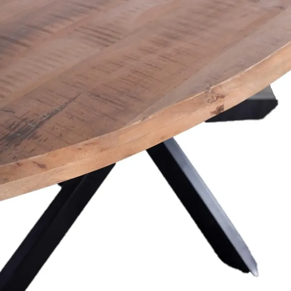 Eettafel Ovaal 220cm - Mangohout Naturel - Matrix-Poot - Mansour