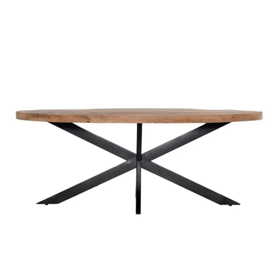 Eettafel Ovaal 240cm - Mangohout Naturel - Matrix-Poot - Mansour
