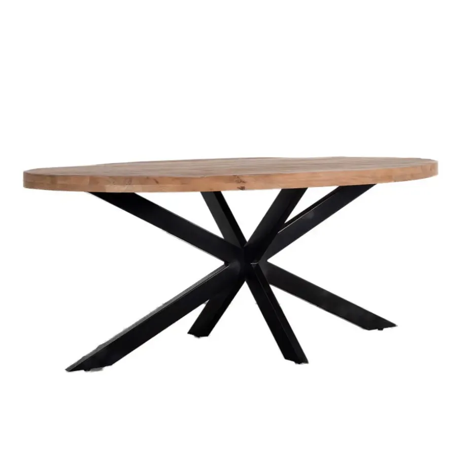 Eettafel Ovaal 240cm - Mangohout Naturel - Matrix-Poot - Mansour