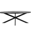Eettafel Ovaal 240cm - Mangohout Zwart - Matrix-Poot - Mansour