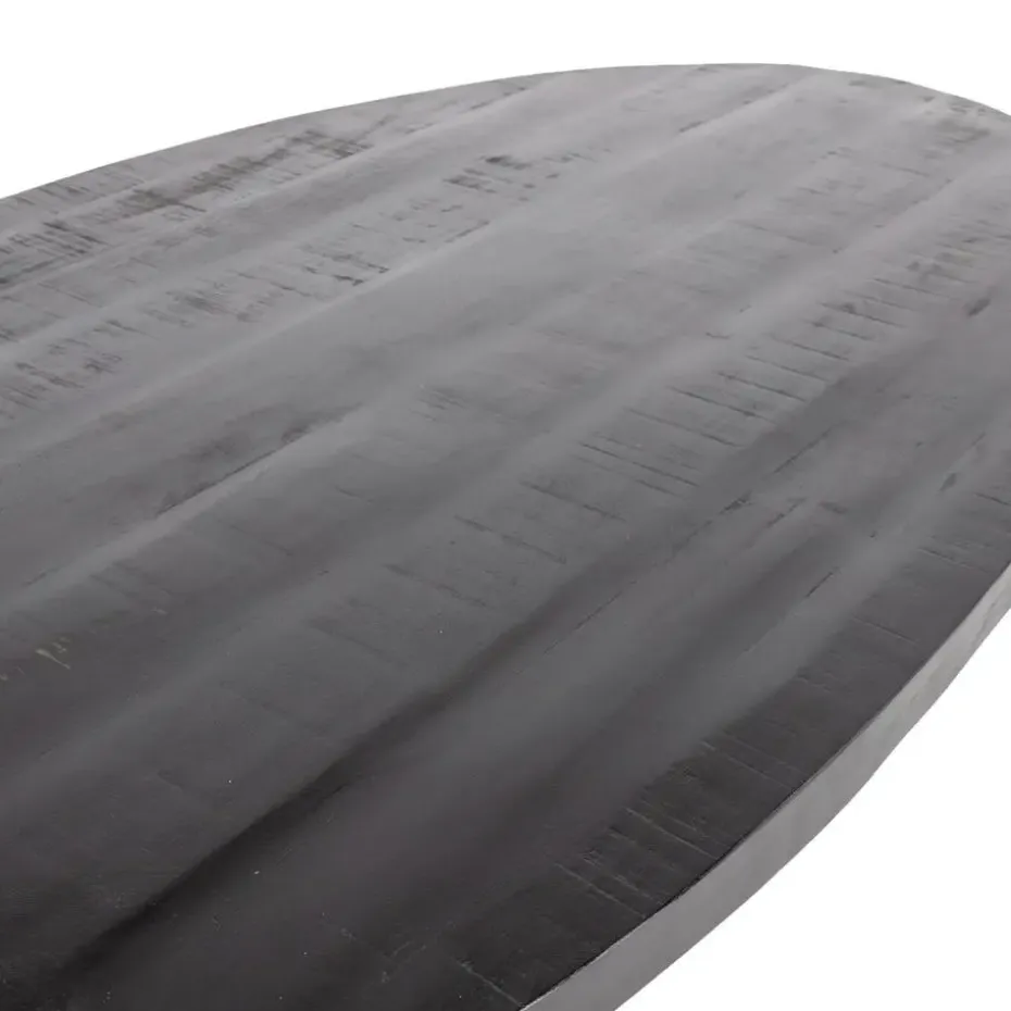 Eettafel Ovaal 240cm - Mangohout Zwart - Matrix-Poot - Mansour