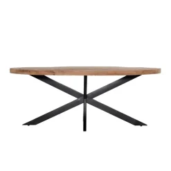 Eettafel Ovaal 160cm - Mangohout Naturel - Matrix-Poot - Mansour