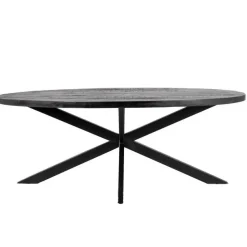 Eettafel Ovaal 220cm - Mangohout Zwart - Matrix-Poot - Mansour