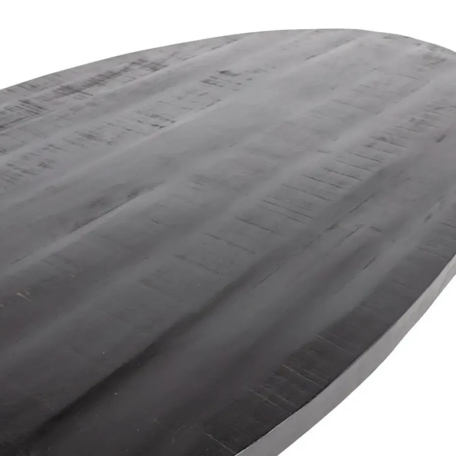 Eettafel Ovaal 220cm - Mangohout Zwart - Matrix-Poot - Mansour