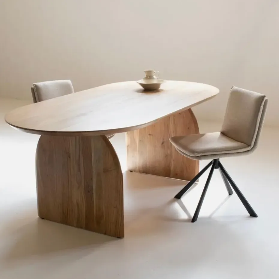 Eettafel Ovaal 240cm - Naturel - Mangohout - Eettafel Daan