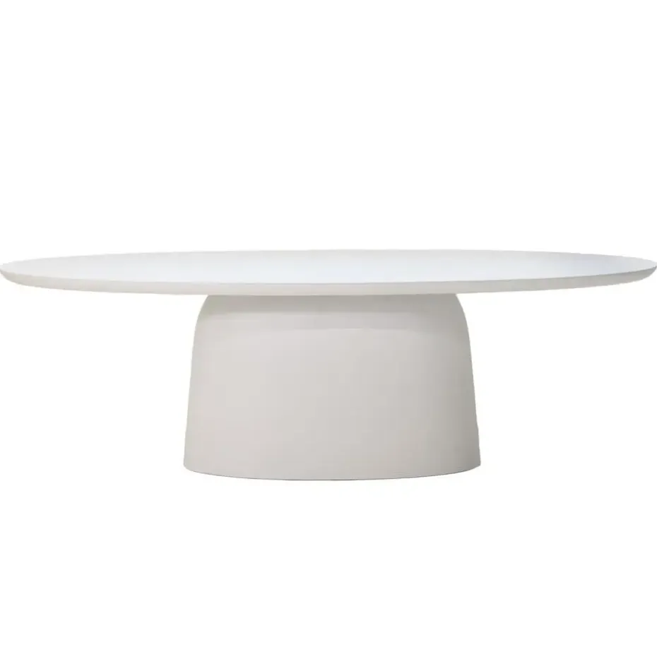 Eettafel Ovaal 240cm - Wit Betonlook - Myrna