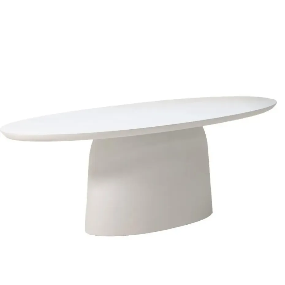 Eettafel Ovaal 240cm - Wit Betonlook - Myrna