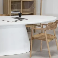 Eettafel Ovaal 300cm - Wit Eco Composiet - Acryl Coating - Cleo