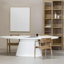Eettafel Ovaal 300cm - Wit Eco Composiet - Acryl Coating - Cleo