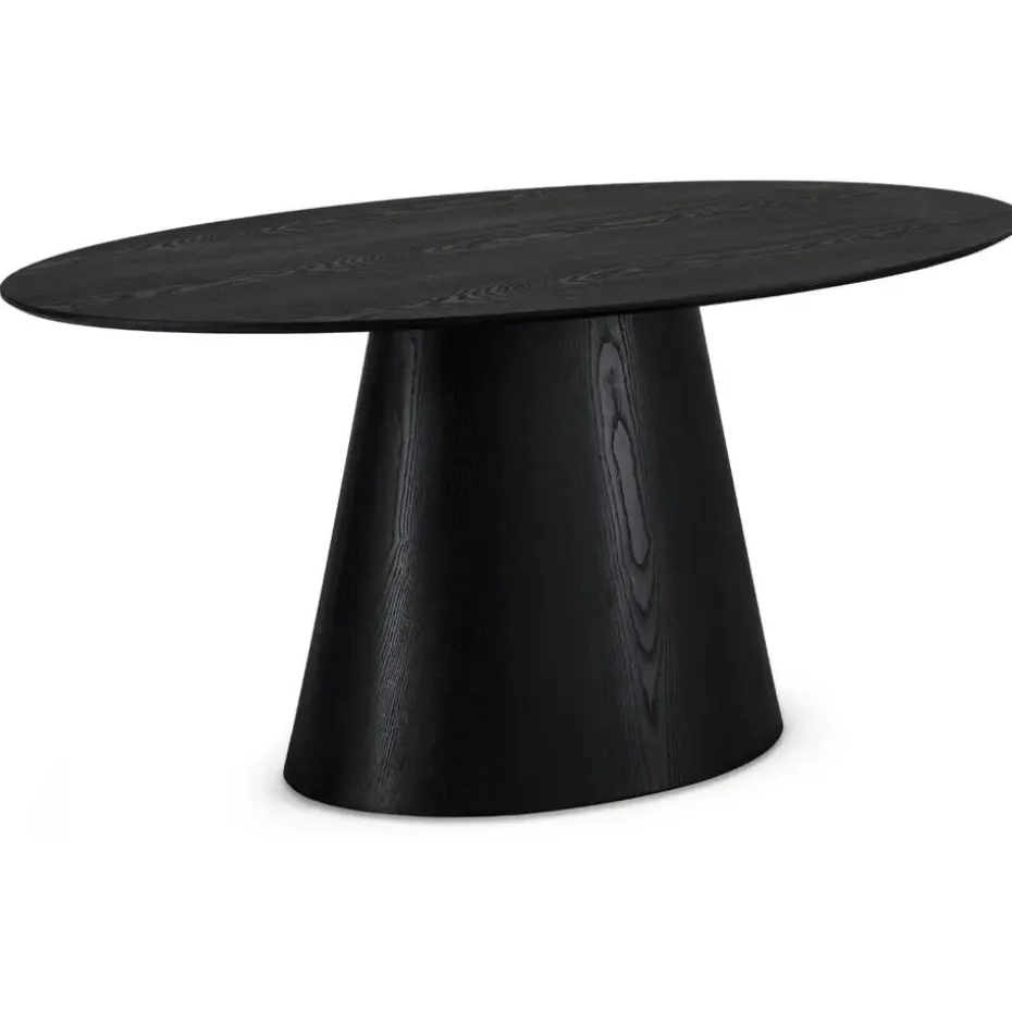 Eettafel Ovaal 160cm - Zwart Eikenhout - 4-6 Personen - Tango