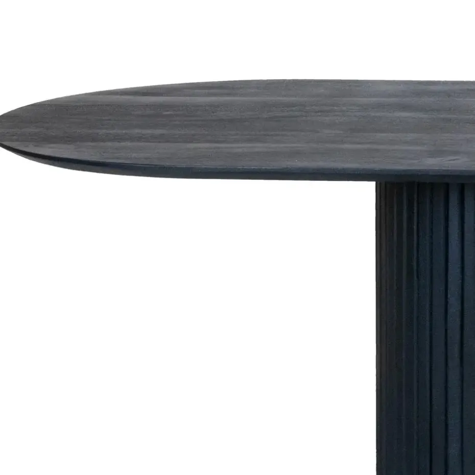 Eettafel Ovaal 200cm - Zwart - Hout - Eettafel Ava