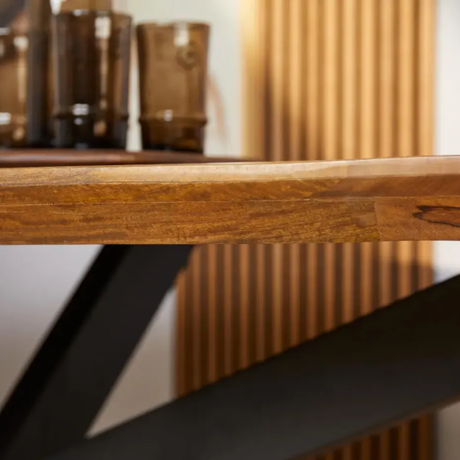 Eettafel Ovaal Naturel Mangohout - 300x110x76cm - Brandy