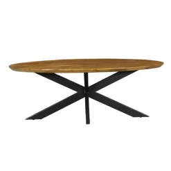 Eettafel Ovaal Naturel Mangohout - 160x90x76cm - Brandy